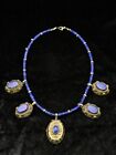 Unique Design Handmade Old Brass Necklace With Natural Lapis Lazuli Stone