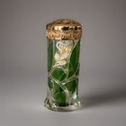 Rare Antique Moser Art Nouveau Emerald Green 6  Gold Gilt Enamel Hat Pin Holder