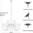 Klgxnrd 42 5  French Country Chandelier 12-light Farmhouse Rustic Vintage