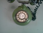 Vtg Western Electric Rotary Dial Desk Phone Avocado Green Bell System Display