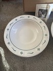 2 Nib  20 Oz  Pasta Bowls Longaberger Pottery Woven Tradition Heritage Green usa