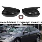 For Infiniti G25 G37 Q40 Q60 2009-2015 Carbon Fiber Sde Wing Mirror Cover Cap Vk