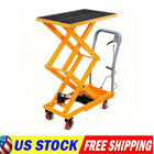 Manual Double Scissor Lift Table Hydraulic Lift Cart 330lbs  50 Inch Lifting