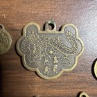 Lot Of 7 Vtg Brass Tone Chinese Feng Shui Good Luck Charms pendants