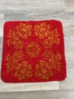 Vtg Fieldcrest Artistry Red Marigold Towel Velour Cotton Set Decor 60s 70s Retro