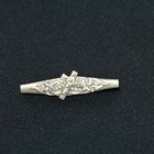 Vtg Brooch Sterling Silver Cross Marcasite Stone Bar Pin