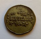 Vintage Six Flags Log Ride Coin Token Amusement Park Souvenir Theme Arcade Brass