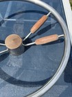 Vtg Chrome Boat Steering Wheel Stainless Steel 16  4-spoke Sailboat Ship Marine