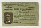 France  French Combatant Cross Medal   Combatant Card To Marseille Recipient
