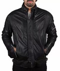 Men s Black Leather Biker Jacket Electroma Punk Rock Style