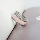 New 100  Authentic 925 Silver Hearts Of Pink Enamel Ring Size 6 7 7 5 8 5
