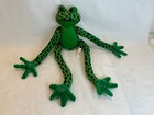 Toys R Us Animal Alley Vintage Green Frog Long Legs Hook loop Hanging Plush Toy