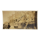 Antique Sepia Real Photo Full Train Men Railroad Overflowing Soldiers Vintage