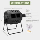 Chambers 43 Gallon Dual Rotating Compost Tumbler Outdoor Garden Compost Bin