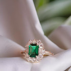 1 80 Ct Natural Emerald Diamond Engagament Proposal  Solid 18k White Gold Ring