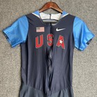 Nike Pro Elite Team Usa Speed Suit One Piece Mens L Blue Made Usa Compression