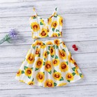 Toddler Kids Baby Girl Summer Outfits Sunflower Print Crop Top Skirt Clothes Set