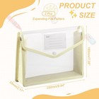2 Pack B5 Plastic File Folders With Snap Closure  Khaki  Horizontal