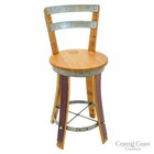 Wine Barrel Stool Swivel Top W  Backrest 24  26  30  Sit Height Rustic Furniture