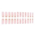 Glitter Christmas False Nail Long Coffin Press On Nails For Nails Art 24pcs