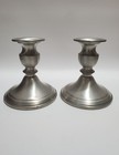 Web Pewter Weighted Candlesticks Pair  Short Taper Candle Holders