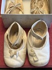 Antique Baby Shoes Leather   Satin Christening White Infant Mrs  Day s Ideal Usa