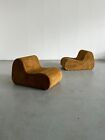 Vintage Italian Mid-century-modern Lounge Chair In Ochre Boucle  1970s