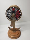 Vintage Ships Telegraph Table Top Brass Nautical Decor  Wood Base 9 