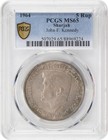 Sharjah   Silver 5 Rupees 1964  Kennedy - Pcgs Ms 65   Rares