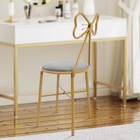 Modern Vanity Chair Butterfly Backrest Velvet Metal Gold Legs Grey Dining Chair