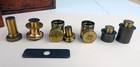 J W Grunow Polarizing Microscope Parts  Top Hat Eyepieces  1 4  Objective  Case