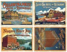 Vintage Nostalgic Hotel Luggage Stickers  4 Retro Labels On 1 Cut   Peel Sheet