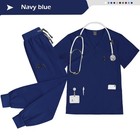 Unisex Medical Scrubs Set Hospital Uniform Top Pants Professional Workwear