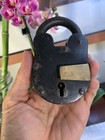 Antique Vintage Metal Brass Key Lock Padlock Rare Heavy