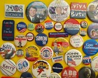 100 Diff Presidential Political Cause Campaign Pinbacks Pins Buttons 1940s   Lot