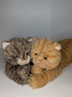 Set 2 Russ Berrie Realistic Abby Orange   Brown Cat Striped Tabby Plush Sierra