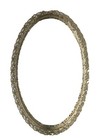 Vintage Oval Mirror Perfume Vanity Tray Goldtone Filigree Trim Around Edge