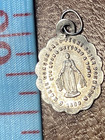 Antique  French Silver Miraculous Medal Virgin Religious C  1850-1860   s