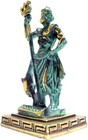 Ancient Greek God Poseidon Statue Miniature Green Gold Mythology Figurine