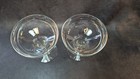 Vtg Bride   Groom Blown Bulbous Stem Champagne Coupe Wedding Toasting Glasses