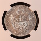 1929-gm  republic Of Peru  Silver 1 2 Sol - Ngc Ms64  Superb Strike  Lima Mint 