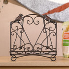 Metal Cookbook Stand Clearance Recipe Book Holder For Kitchen  birds vintage    