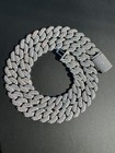 Moissanite Real Miami Cuban Link Chain Iced Hip Hop Silver Necklace 16 -30 