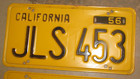 Vintage Set Of 1956 California Yellow   Black License Plates Pair - Jls453