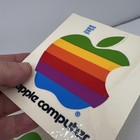 4   vintage Original 1980s Apple Macintosh Computer Rainbow Logo Sticker Decal