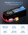 2x Zeee 6s Lipo Battery 5200mah 22 2v 130c Xt90 Ultra-low Internal Resistance