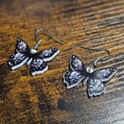 Boutique Witchy Dark Gothic Acryllic Black Butterfly Earrings   Emo Punk Whimsy
