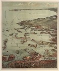 Orig 1917 Framed Boston Harbor View Map south Shore bird   s Eye mass cape Cod old