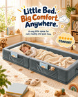 Toddler Portable Travel Bed - Foldable   Washable Floor Bed  Grey