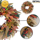 20 Inch Fall Wreath For Front Door With Maple Leaves Berries